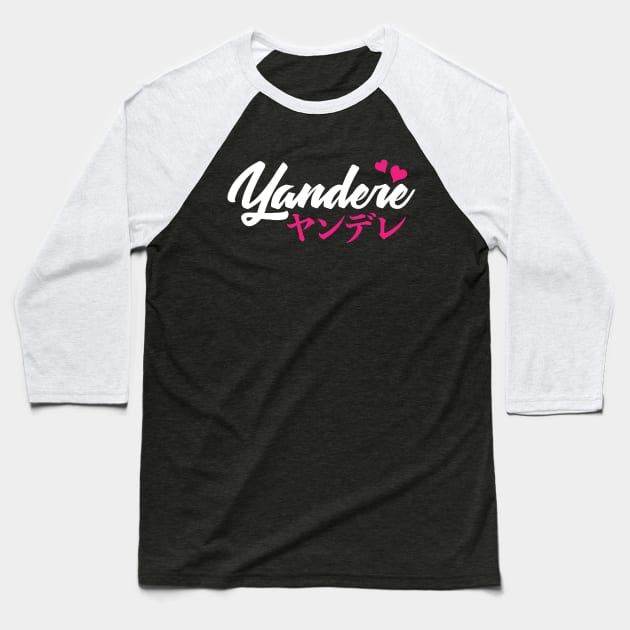 Yandere Baseball T-Shirt by machmigo